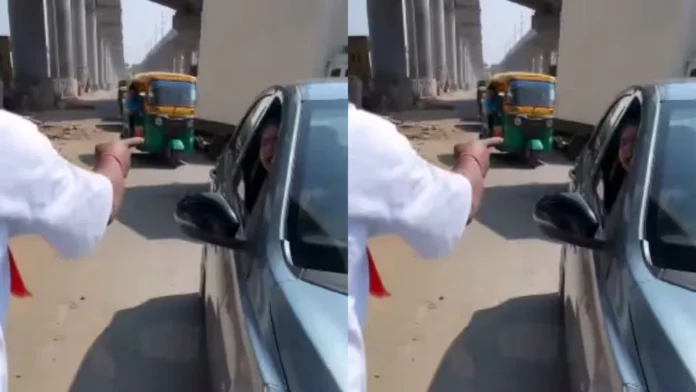 बाइक को टक्कर मार महिला हुई फरार, फिर सड़क पर हुआ हाई वोल्टेज ड्रामा