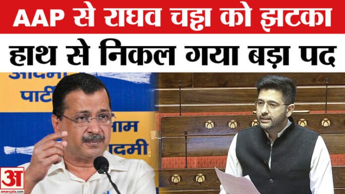 राघव चड्ढा को AAP से झटका, राज्यसभा में उपनेता पद से हटाए गए