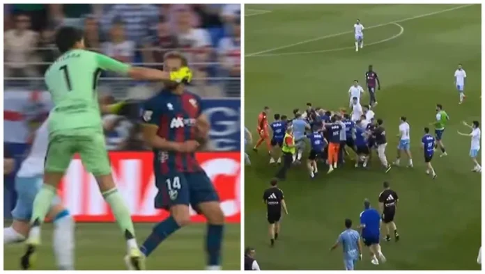 स्पेनिश फ़ुटबॉल में बवाल: गोलकीपर ने खिलाड़ी को मारा मुक्का, मैदान बना जंग का