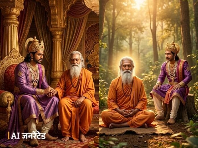 संत की राजा को सीख: सुख में लिप्तता इंसान को कमज़ोर करती है